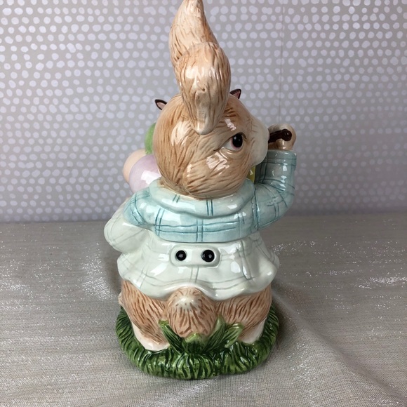 SOLD Easter Bunny Selling Eggs Cookie Jar - Picture 3 of 9